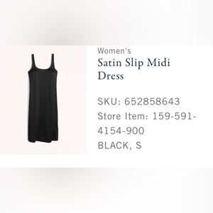 Brand new with tags Abercrombie Black Satin Slip Midi Dress